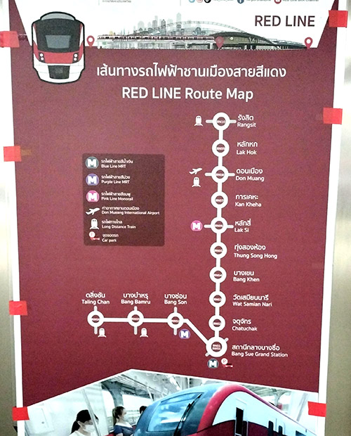 Map of the Red Line of the Bangkok metro
