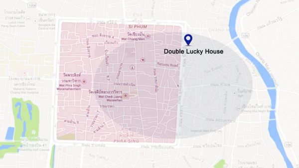 Location map of Double Lucky House in Chiang Mai