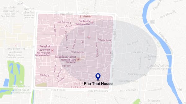 Location map of the Pha Thai House hotel in Chiang Mai